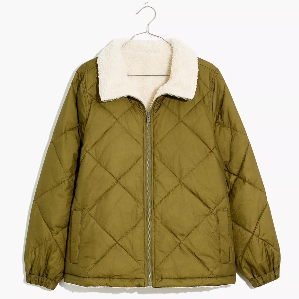Madewell- Reversible Sherpa Puffer Jacket (M)